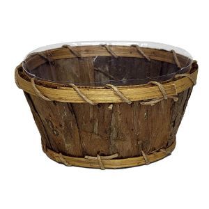 Cos oval scoarta maro pentru aranjamente florale