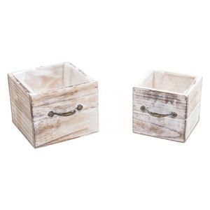 Cos patrat tip sertar pentru aranjamente florale set 2 buc