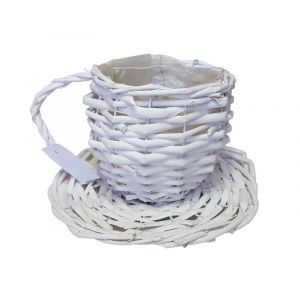 Cos rattan tip ceasca pentru aranjamente florale