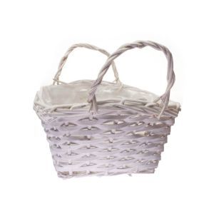 Cos rattan tip poseta pentru aranjamente florale