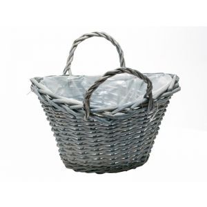 Cos rattan tip poseta gri 27x16 cm