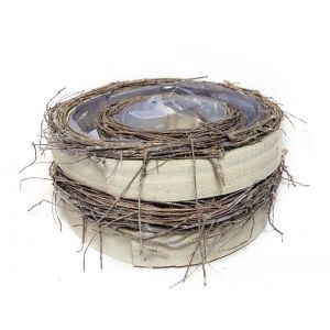 Cos rotund lemn+nuiele pentru aranjamente florale set 2 buc