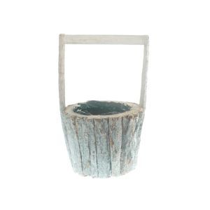 Cos rotund lemn+scoarta+toarta pentru aranjamente florale