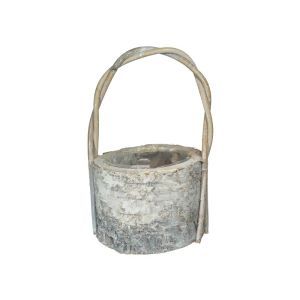 Cos rotund lemn+scoarta+toarta pentru aranjamente florale