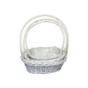 Cos lemn+toarta pentru aranjamente florale set 3 buc