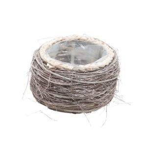 Cos rotund nuiele tip cuib pentru aranjamente florale