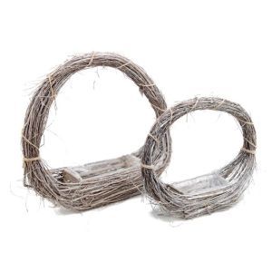 Cos rotund nuiele+toarta pentru aranjamente florale set 2 buc