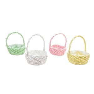 Cos rotund rattan color pentru aranjamente florale