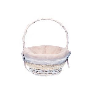 Cos rotund rattan+iuta+toarta pentru aranjamente florale