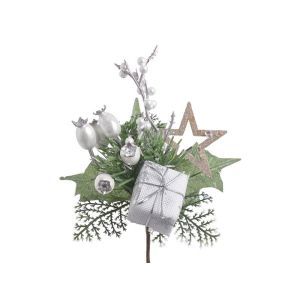 Crenguta brad artificial+cadou+bobite pentru decoratiuni florale