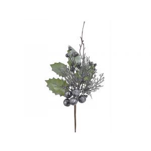 Crenguta brad+bobite negre+frunze pentru aranjamente florale