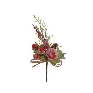 Crenguta frunze artificiale+brad+con+mar pentru decoratiuni florale