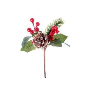 Crenguta frunze artificiale+con+bobite pentru dcoratiuni florale