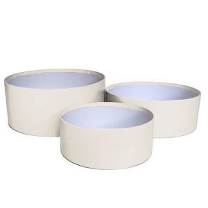Cutii rotunde color fara capac pentru aranjamente florale set 3 buc
