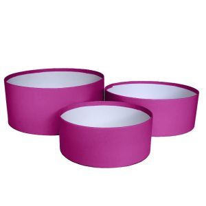 Cutii rotunde color fara capac pentru aranjamente florale set 3 buc