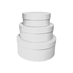 Cutii rotunde color pentru ranjamente florale set 3 buc