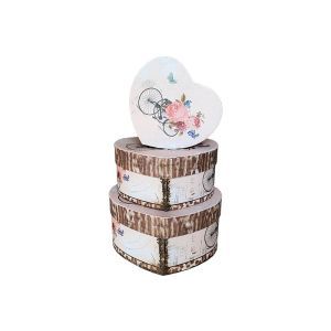 Cutii tip inima pentru flori set 3 buc