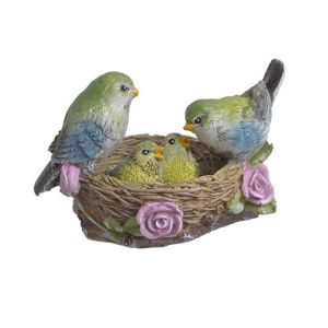 Decoratiune cuib+pasari pentru aranjamente florale