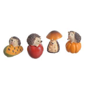 Figurina arici+decor pentru decoratiuni florale set 4 buc