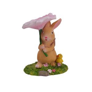 Figurina iepuras+floare pentru decoratiuni Paste