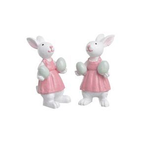 Figurina iepurasi color+ou pentru decoratiuni Paste set 2 buc