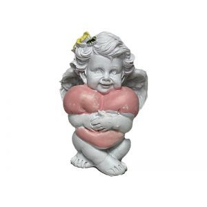 Figurina ingeras+inimioara roz pentru aranjamente florale