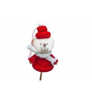 Figurina ursulet+bat pentru decoratiuni Craciun