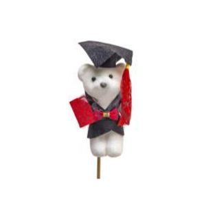 Figurina ursulet+toca+bat pentru decoratiuni florale