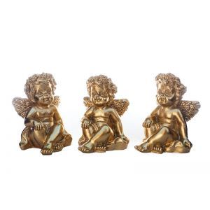 Figurine ingerasi aurii pentru decoratiuni florale set 3 buc