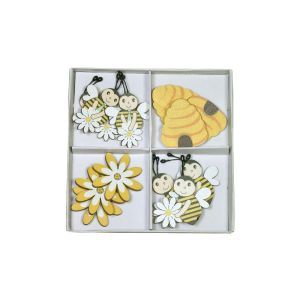 Figurine lemn color pentru aranjamente florale set 12 buc