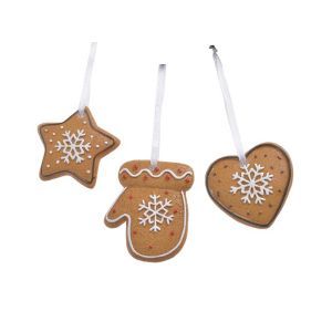 Figurine turta dulce si agatatoare pentru decoratiuni craciun set 3 buc