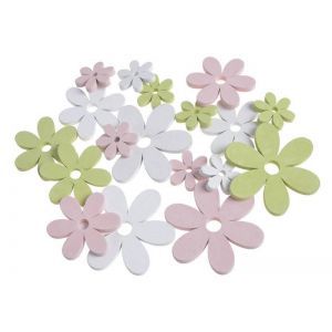 Floricele lemn color pentru aranjamente florale set 18 buc