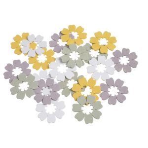Floricele lemn color pentru aranjamente florale set 20 buc
