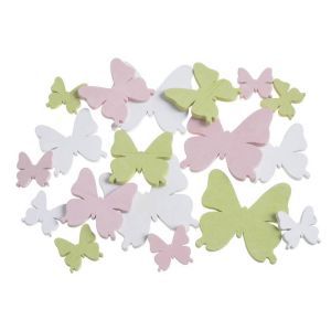 Fluturasi lemn color pentru aranjamente florale set 18 buc