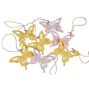 Fluturasi lemn color pentru aranjamente florale set 8 buc