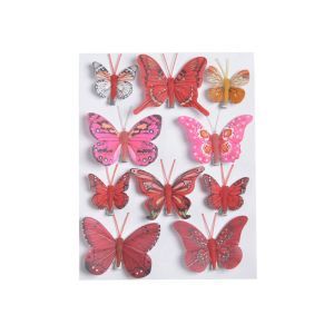 Fluturi color pentru aranjamente florale set 10 buc