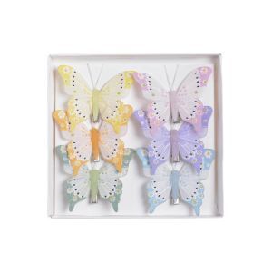 Fluturi pene color pentru aranjamente florale set 6 buc