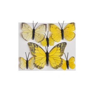Fluturi pene color pentru aranjamente florale set 6 buc