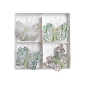Fluturi pene color pentru aranjamente florale set 8 buc