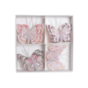 Fluturi pene color pentru aranjamente florale set 8 buc
