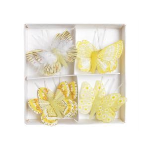Fluturi pene color pentru aranjamente florale set 8 buc