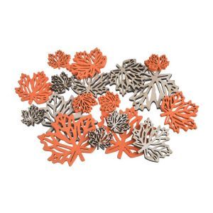 Frunze color lemn pentru aranjamente florale set 18 buc