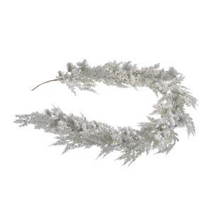 Ghirlanda tuia artificial+bobite albe+zapada pentru aranjamente florale