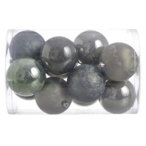 Glob plastic 8 cm color pentru decoratiuni craciun set 12 buc
