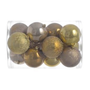 Glob plastic 8 cm color pentru decoratiuni craciun set 12 buc