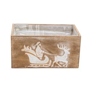Ladita lemn+model pentru decoratiuni Craciun