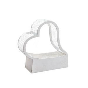 Ladita lemn+suport plasa tip inima pentru aranjamente florale