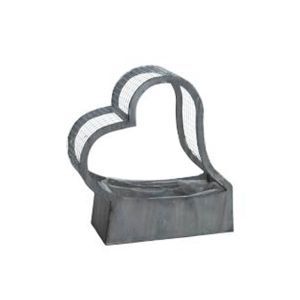 Ladita lemn+suport plasa tip inima pentru aranjamente florale