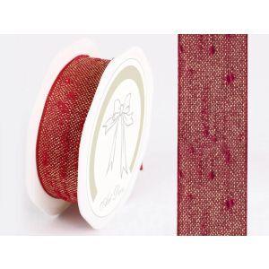 Rola material textil rosu+sclipici pentru aranjamente florale