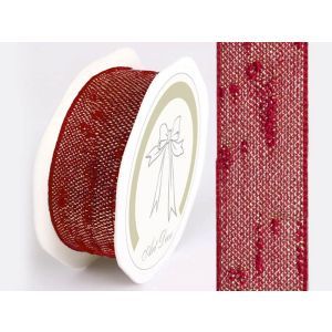 Rola material textil rosu+sclipici pentru aranjamente florale